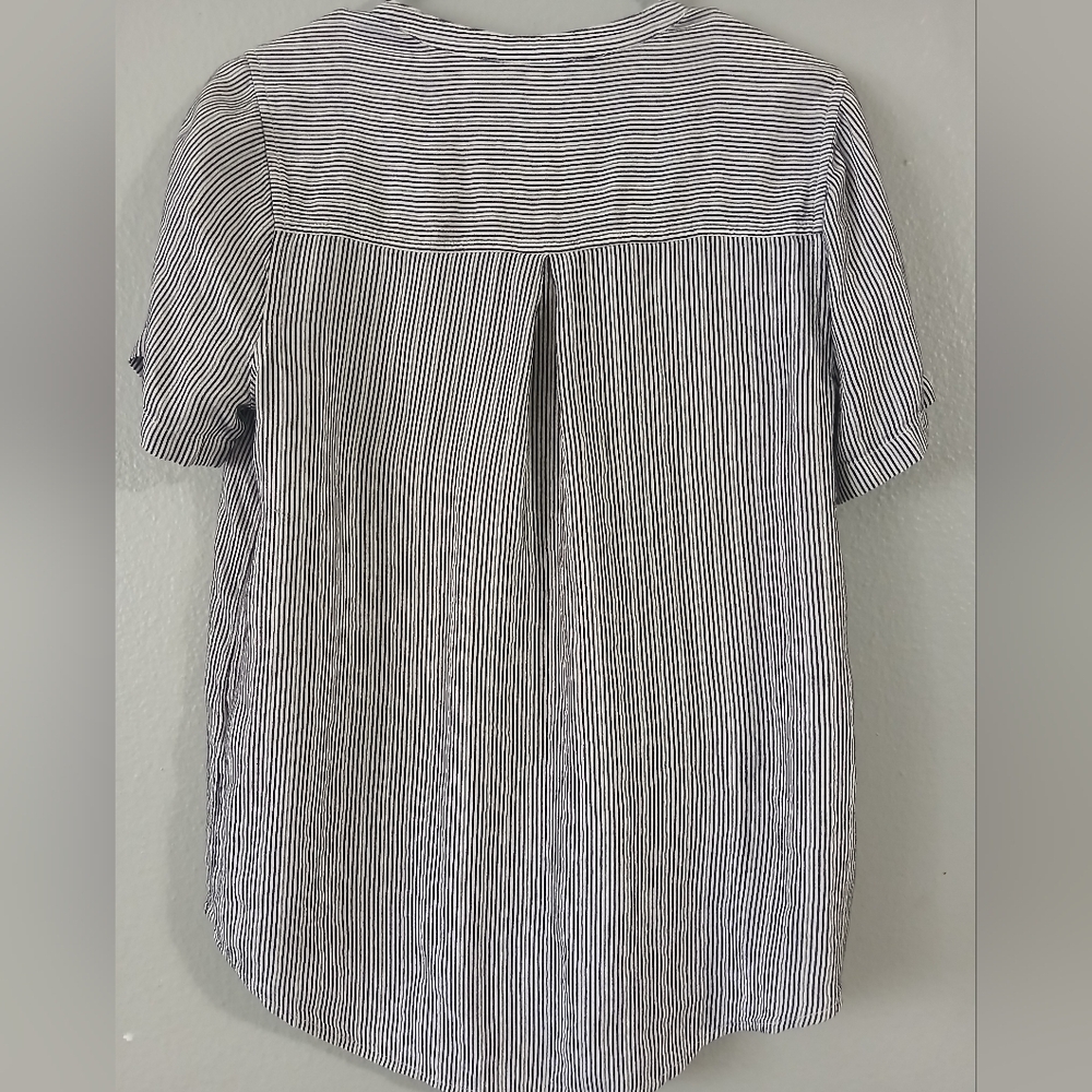 Lucky Brand Striped Short Sleeve‎ Blouse - Picture 6 of 7